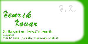 henrik kovar business card